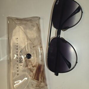 Quay Australia Black Aviator Sunglasses
